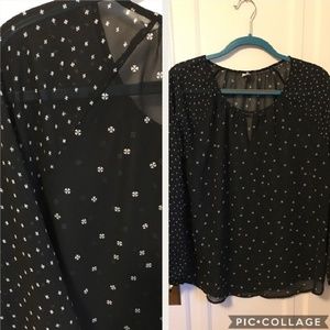Old Navy Sheer Black & White Top